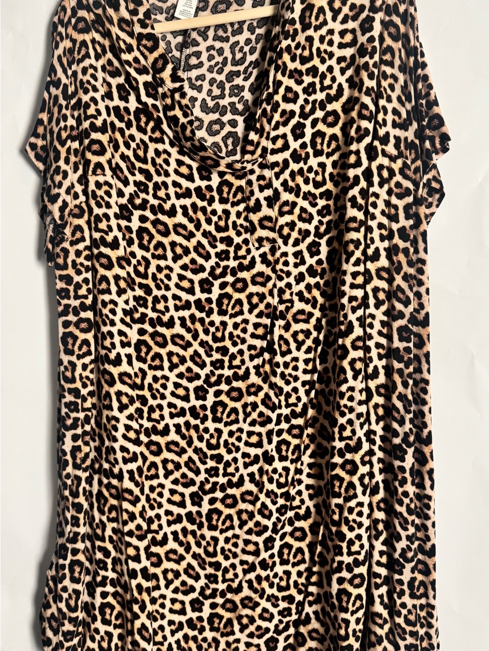 H&M Leopard Print Cowl Neck Dress - Tunic - Beige & Black